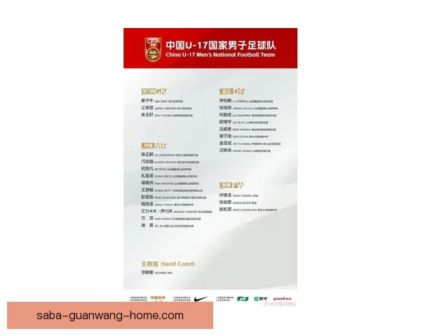 U17国足亚洲杯23人名单出炉两球员落选万项10号邝兆镭8号领衔